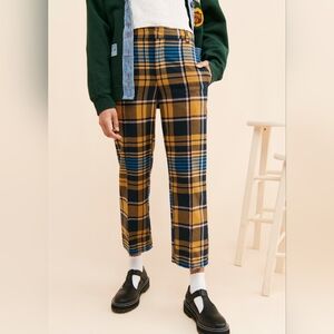 Urban Outfitters Claire Trouser Cropped Straight Leg Preppy Plaid Pants Size 0